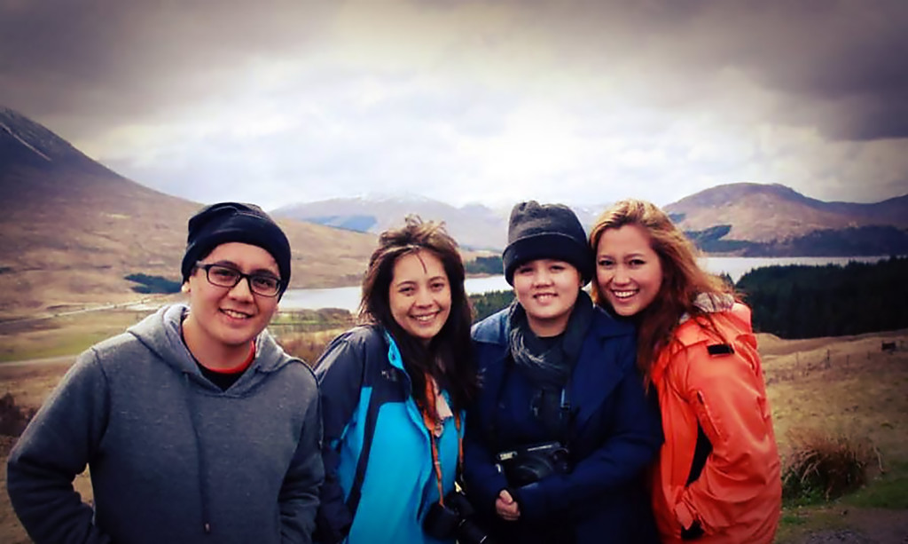 FATHER TIME. Felino Bernardo and family on a visit to Scotland.