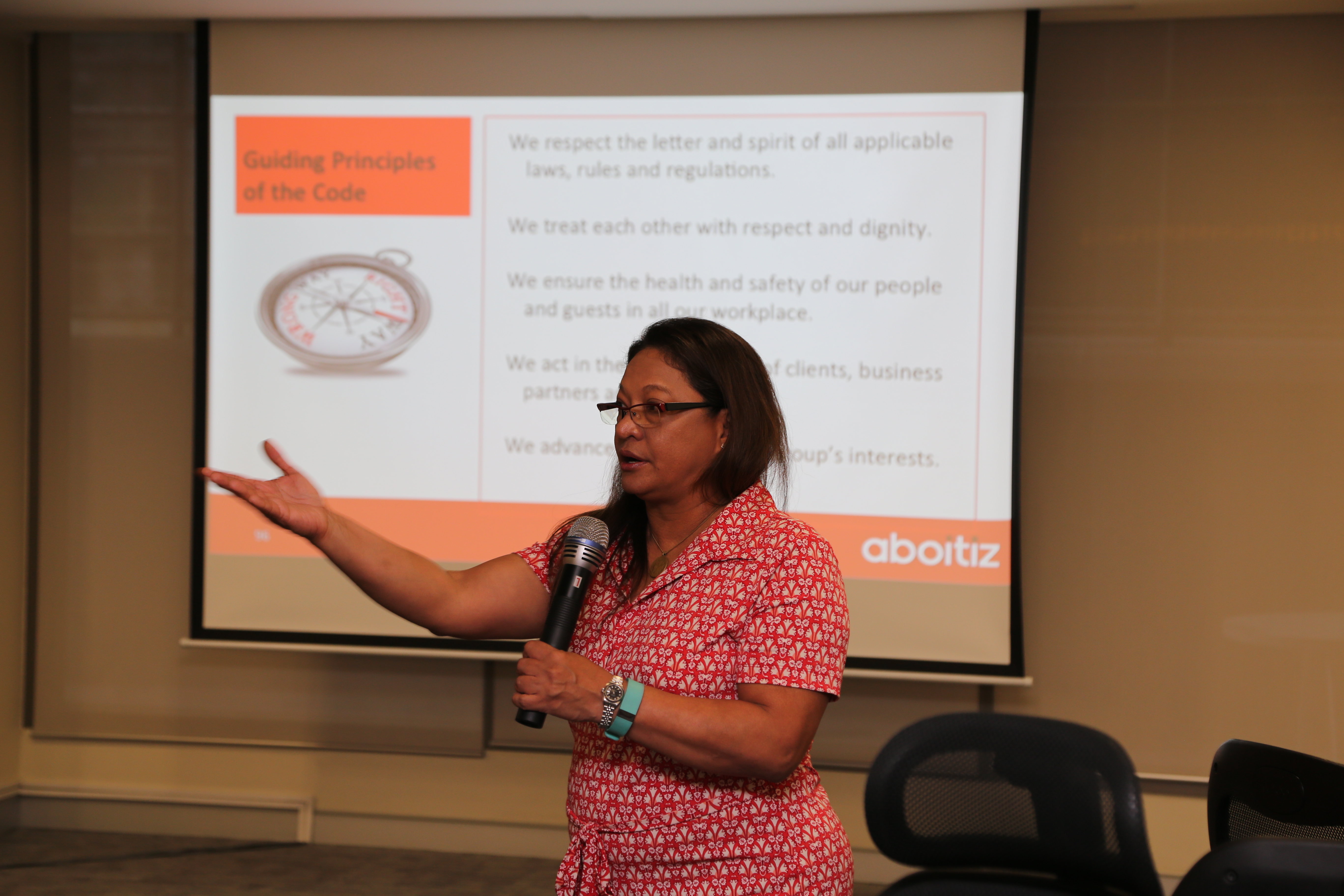 AEV Chief Compliance Officer Atty. Jasmine Oporto encourages everyone to check out the updates on the Code of Conduct and Business Ethics.
