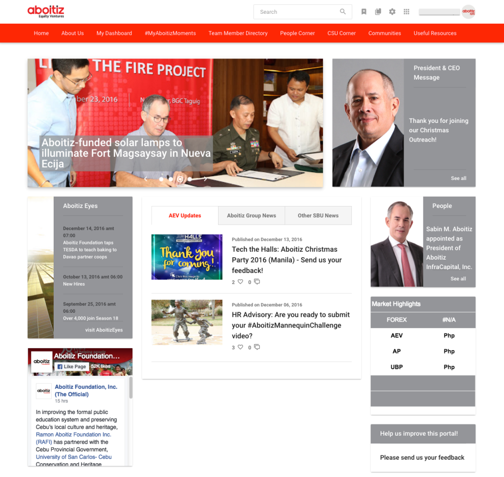 Agora home page (AEV version)