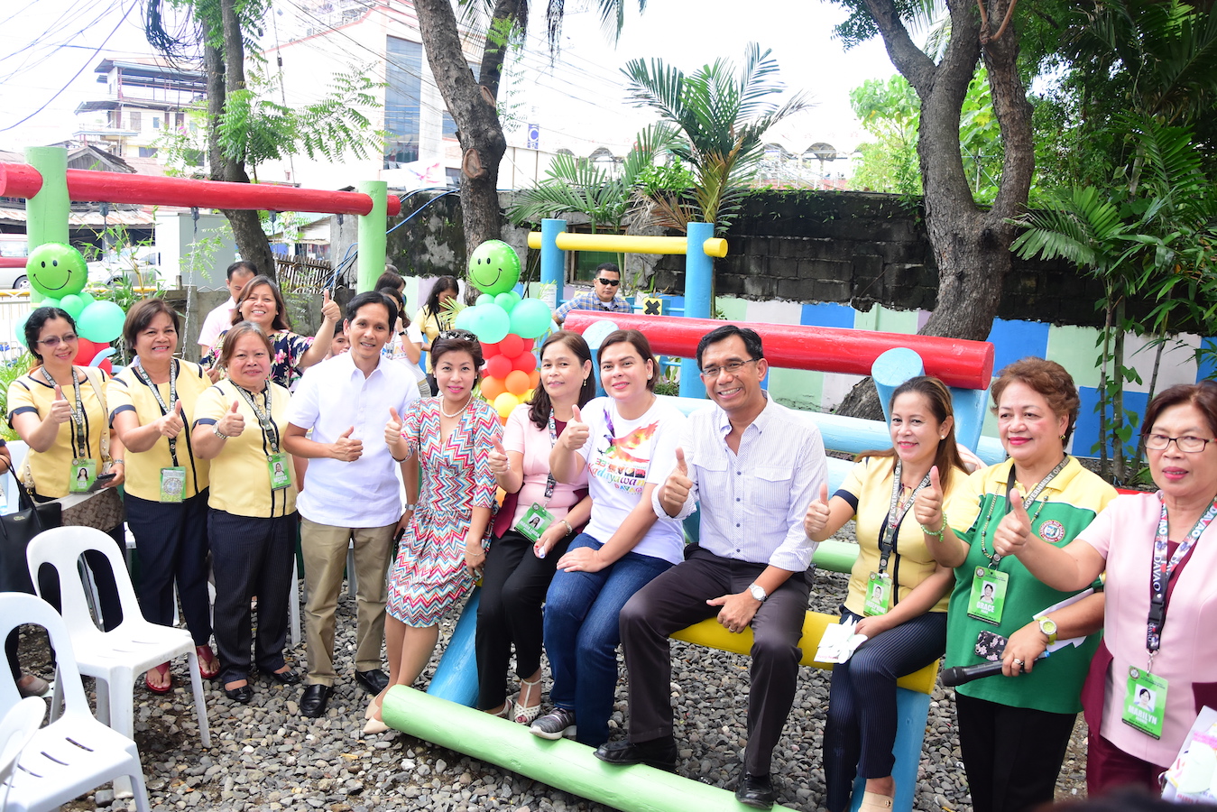 TURNOVER. In support to Davao City's Child Minding Center project, Davao Light and Power Company donated a playground facility made of used wooden poles last August 29, 2018. The turnover was witnessed by Davao City Mayor Sara Duterte-Carpio, City Administrator of Davao City Atty. Zulieka Lopez, Davao Light EVP and COO Engr. Rodger Velasco, and Davao Light Community Relations Manager Fermin Edillon.